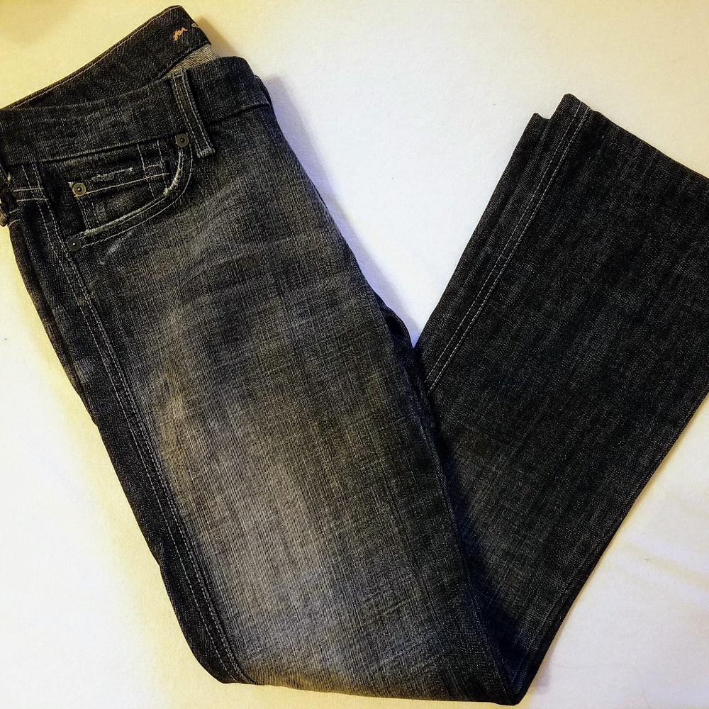 7 for All Mankind A Pocket Black Jeans 27